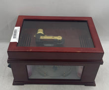 Load image into Gallery viewer, Vintage Brown Mr. Christmas Animated Ballroom Dancers Wooden Music Box Untested
