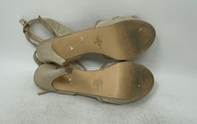 Load image into Gallery viewer, Nine West Womens Della Gold Glitter Stiletto Heel Ankle Strap Sandals Size 8M
