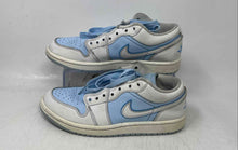 Load image into Gallery viewer, Nike Womens Air Jordan 1 Low SE Blue White Lace-Up Sneaker Shoes Size 6.5
