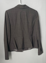 Load image into Gallery viewer, Ann Taylor Womens Gray Printed Single-Breasted Two-Button Blazer Size 10P

