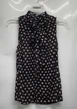 Load image into Gallery viewer, Forever 21 Womens Black Polka Dot Printed Sleeveless Tie Neck Blouse Top Size M

