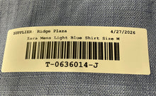 Load image into Gallery viewer, Zara Mens Light Blue Spread Collar Short Sleeve Button-Up Shirt Size Medium
