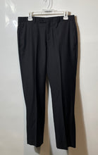 Load image into Gallery viewer, Calvin Klein Mens Black Wool Flat Front Straight Leg Dress Pants Size 32Wx30L
