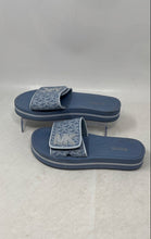 Load image into Gallery viewer, Michael Kors Womens Palmer Blue Open Toe Slip-On Flat Slide Sandals Size 6M
