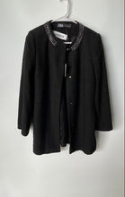 Load image into Gallery viewer, Zara Womens Black Long Sleeve Metal Chain Neck Blazer Jacket Size L With Tag
