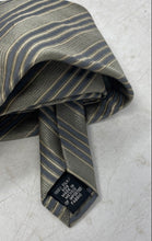 Load image into Gallery viewer, DKNY Mens Brown Striped Print Silk Adjustable Formal Designer Tie
