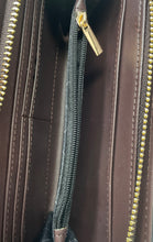 Load image into Gallery viewer, Aldo Womens Brown Geometric Monogram Faux Leather Zip-Around Wallet With Box

