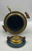 Load image into Gallery viewer, Multicolor Floral And Gold Metal Tray &amp; Teapot Set Collectible Not Tested
