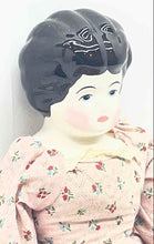Load image into Gallery viewer, Blue Black Eyes Pink Floral Dress Classic Collectible Toy Ceramic Doll
