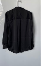 Load image into Gallery viewer, Tahari Womens Black Long Sleeve Collared Button-Up Shirt Size Small
