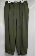 Load image into Gallery viewer, Express Womens Green Drawstring Pleated Front Wide-Leg Trouser Pants Size S
