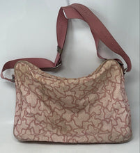 Load image into Gallery viewer, Authentic Tous Womens Pink Monogram Print Adjustable Strap Crossbody Bag Stained
