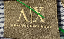 Load image into Gallery viewer, Armani Exchange Mens Blue Striped Printed Long Sleeve Button-Up Shirt Size XL

