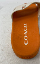 Load image into Gallery viewer, Coach Womens Udele Sport Orange White Strap Bear Design Slide Sandals Size 10B
