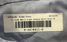 Load image into Gallery viewer, J.Crew Ludlow Mens Light Purple Long Sleeve Spread Collar Dress Shirt Size 16
