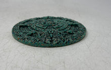 Load image into Gallery viewer, Teal Ceramic Aztec Mayan Calendar Decorative Hanging Artwork Wall Plaque

