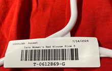 Load image into Gallery viewer, Zara Womens Red Cotton Cap Sleeve Crew Neck Cropped Blouse Top Size Small
