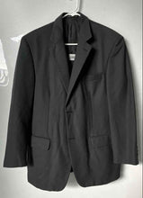Load image into Gallery viewer, Moores Mens Navy Blue Long Sleeve Single Breasted Two-Button Blazer Size 40S
