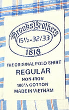 Load image into Gallery viewer, Brooks Brothers Mens White Blue Check Long Sleeve Non-Iron Dress Shirt Size 15.5
