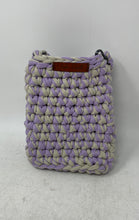 Load image into Gallery viewer, Valentina Papineni Womens Purple Crochet Snap Crossbody Bag
