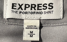 Load image into Gallery viewer, Express Womens Gray Long Sleeve Pockets Collared Button-Up Shirt Size Medium
