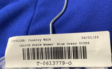 Load image into Gallery viewer, Calvin Klein Womens Blue Round Neck Short Sleeve Back Zip Sheath Dress Size 6
