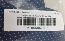 Load image into Gallery viewer, Hugo Boss Mens Blue Dotted Adjustable Keeper Loop Pointed Necktie
