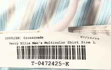 Load image into Gallery viewer, Perry Ellis Portfolio Mens Multicolor Striped Print Cotton Dress Shirt Size L
