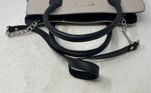 Load image into Gallery viewer, Nine West Womens Black Beige Leather Inner Pocket Shoulder Strap Satchel Bag
