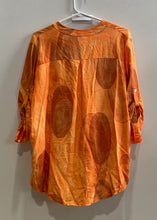 Load image into Gallery viewer, Chiccy Italian Womens Orange Geometric Long Sleeve Blouse Top Made In Italy

