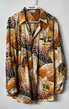 Load image into Gallery viewer, Biondi Mens Multicolor Tropical Leaf Print Long Sleeve Button-Up Shirt Size L
