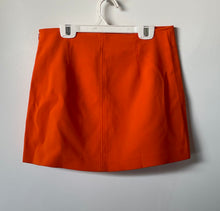Load image into Gallery viewer, Zara Womens Orange Flat Front Side Zip Mini Skirt Size Small
