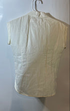 Load image into Gallery viewer, Tory Burch Womens Cream Short Sleeve Collared Button-Up Shirt Size 8
