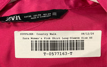 Load image into Gallery viewer, Zara Womens Pink Long Sleeve Spread Collar Comfort Button-Up Shirt Size XS
