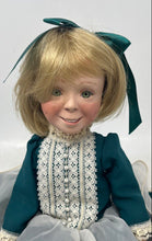 Load image into Gallery viewer, Vintage Bobbie &amp; Bill Schlegel Girl In Green And White Dress Porcelain Doll
