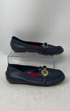 Load image into Gallery viewer, Tommy Hilfiger Womens Blue Leather Slip-On Round Toe Loafer Shoes Size 7 1/2 M
