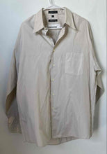 Load image into Gallery viewer, DKNY Mens Beige Cotton Super 100's 2Ply Long Sleeve Dress Shirt Size 17 34/35

