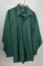 Load image into Gallery viewer, Geoffrey Beene Mens Green Sateen Long Sleeve Wrinkle Free Dress Shirt Size Large
