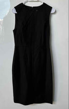 Load image into Gallery viewer, Banana Republic Womens Black Sleeveless Crew Neck Back Zip Sheath Dress Size 8P
