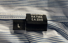 Load image into Gallery viewer, Hugo Boss Mens Light Blue Striped Fitted Long Sleeve Button-Up Shirt Size L
