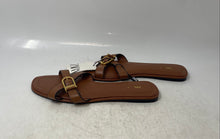 Load image into Gallery viewer, Zara Womens Brown Leather Open-Toe Slip-On Slide Sandals Size 40 With Tag
