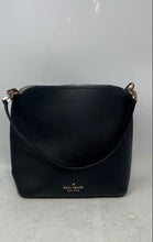 Load image into Gallery viewer, Kate Spade New York Womens Darcy Black Leather Shoulder Strap Bucket Handbag
