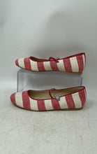 Load image into Gallery viewer, Manuela De Juan Womens Togo Red White Striped Buckle Mary Jane Shoes Size 37
