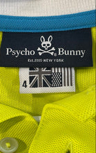 Load image into Gallery viewer, Psycho Bunny Mens Yellow Short Sleeve Collared Regular Fit Polo Shirt Size 4
