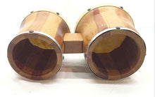 Load image into Gallery viewer, Antique Brown Wooden Open Bottom Afro Cuban Percussion Instrument Bongos Drums
