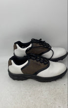 Load image into Gallery viewer, FootJoy Mens Greenjoys 45516 Brown White Leather Lace-Up Golf Shoes Size 9.5 M

