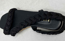 Load image into Gallery viewer, Serena Uziyel Womens Ronda Black Braided Open Toe Slingback Sandals Size EUR 36
