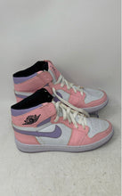 Load image into Gallery viewer, Nike Kids Air Jordan 1 Mid SE Pink White Purple Lace-Up Sneaker Shoes Size 2
