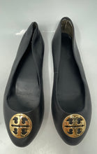 Load image into Gallery viewer, Authentic Tory Burch Womens Black Leather Slip-On Ballet Flats Size 8M Damaged
