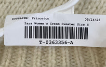 Load image into Gallery viewer, Zara Womens Cream Knitted Long Sleeve Crew Neck Ribbed Hem Pullover Sweater Sz S
